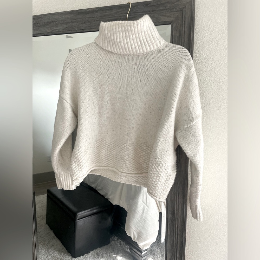 Madewell Ivory Chunky Turtleneck Sweater